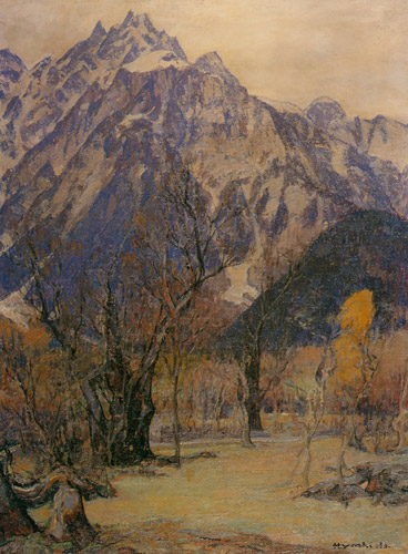 Mt. Hotaka in Spring [Yoshida Hiroshi, 1915, from Hiroshi Yoshida Exhibition – Refreshingly Original and Lyrical: A Master of Modern Landscape Painting]