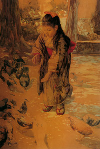 鳩と少女 [吉田博, 1910-1911年, 近代風景画の巨匠 吉田博展 清新と抒情より]のサムネイル画像