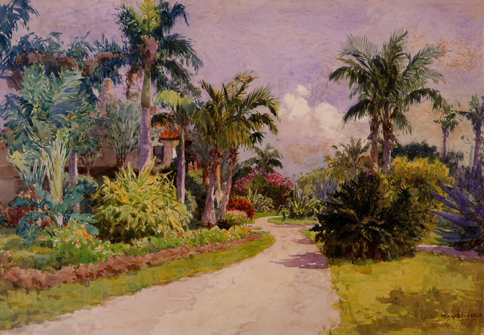フロリダの熱帯植物 [吉田博, 1906年, 近代風景画の巨匠 吉田博展 清新と抒情より] パブリックドメイン画像 