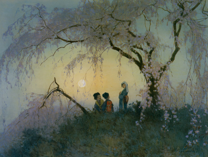 Kumoi Cherry Trees [Yoshida Hiroshi, 1899, from Hiroshi Yoshida Exhibition – Refreshingly Original and Lyrical: A Master of Modern Landscape Painting]