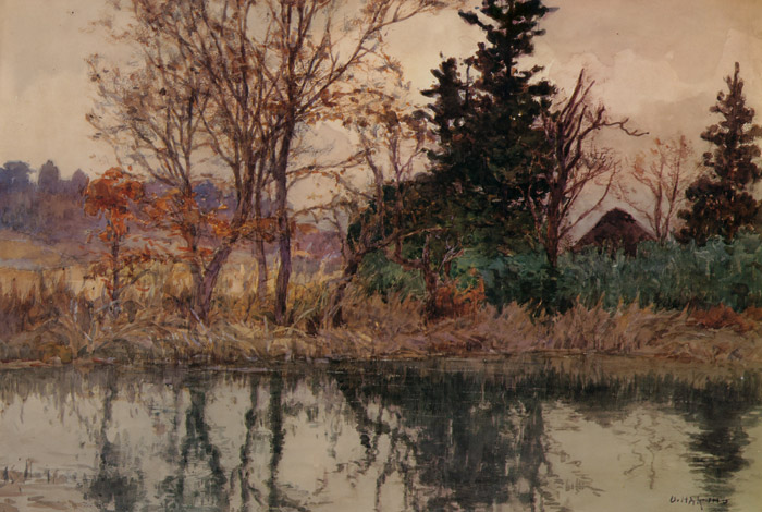 The Shores of a Pond [Yoshida Hiroshi, 1894-1899, from Hiroshi Yoshida Exhibition – Refreshingly Original and Lyrical: A Master of Modern Landscape Painting]