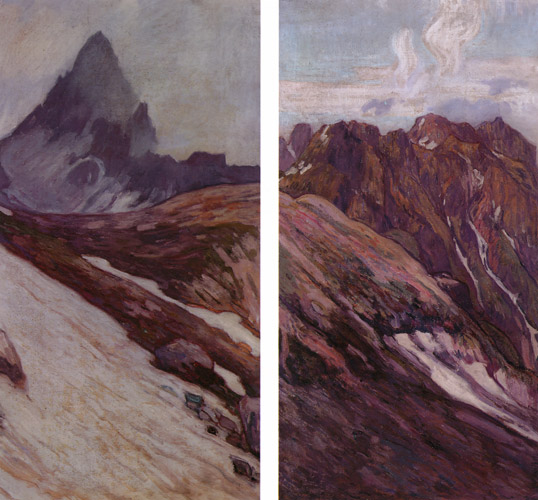 Mt. Yarigatake and Higashikamaone Ridge [Yoshida Hiroshi, c.1920, from Hiroshi Yoshida Exhibition – Refreshingly Original and Lyrical: A Master of Modern Landscape Painting]