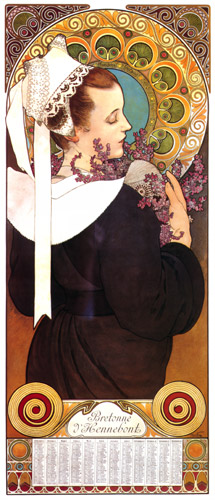 ヒースの花 [アルフォンス・ミュシャ, 1902年, アルフォンス・ミュシャ イワン・レンドル・コレクションより] パブリックドメイン画像 