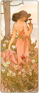 LES FLEURS: L’OEILLET [Alphonse Mucha, 1898, from Alphonse Mucha: The Ivan Lendl collection] Thumbnail Images