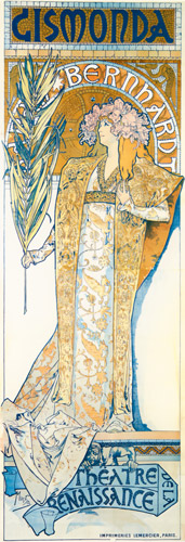ジスモンダ [アルフォンス・ミュシャ, 1894年, アルフォンス・ミュシャ イワン・レンドル・コレクションより] パブリックドメイン画像 