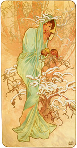 LES SAISONS: L’HIVER [Alphonse Mucha, 1896, from Alphonse Mucha: The Ivan Lendl collection] Thumbnail Images