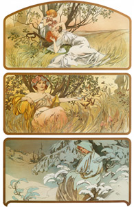 TROIS SAISONS [Alphonse Mucha, 1898, from Alphonse Mucha: The Ivan Lendl collection] Thumbnail Images