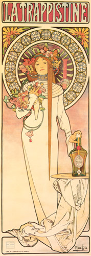 トラピスティーヌ酒 [アルフォンス・ミュシャ, 1897年, イワン・レンドル・コレクションより] パブリックドメイン画像 