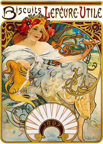 BISCUITS LEFEVRE-UTILE [Alphonse Mucha, 1896, from Alphonse Mucha: The Ivan Lendl collection]