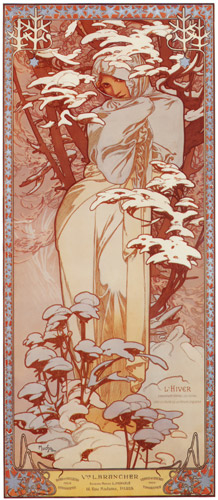 四季 冬 [アルフォンス・ミュシャ, 1900年, イワン・レンドル・コレクションより] パブリックドメイン画像 