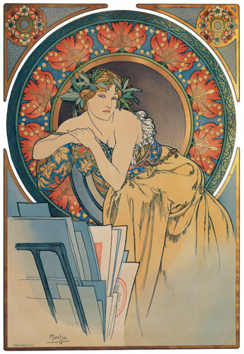 WOMAN WITH POPPIES [Alphonse Mucha, 1898, from Alphonse Mucha: The Ivan Lendl collection]