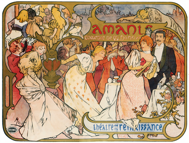 AMANTS [Alphonse Mucha, 1895, from Alphonse Mucha: The Ivan Lendl collection]
