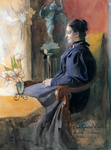 エーヴァ・ウブマルク [カール・ラーション, 1896年, スウェーデンの国民画家 カール・ラーション展より] パブリックドメイン画像 