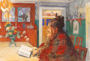 本を読むカーリン [カール・ラーション, 1904年, スウェーデンの国民画家 カール・ラーション展より]のサムネイル画像