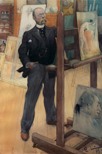 イーゼルの前の自画像 [カール・ラーション, 1895年, スウェーデンの国民画家 カール・ラーション展より]のサムネイル画像