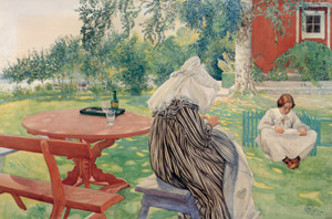 夏の日、庭にいるカーリンとブリータ [カール・ラーション, 1911年, スウェーデンの国民画家 カール・ラーション展より]のサムネイル画像