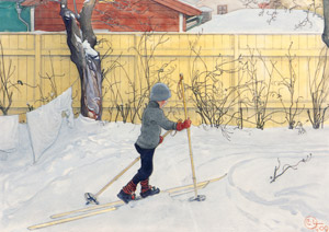 スキーをするエースビョーン [カール・ラーション, 1909年, スウェーデンの国民画家 カール・ラーション展より]のサムネイル画像