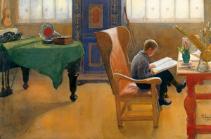 仕事部屋の片隅、エースビョーン [カール・ラーション, 1912年, スウェーデンの国民画家 カール・ラーション展より]のサムネイル画像