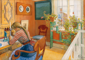 手紙書き [カール・ラーション, 1912年, スウェーデンの国民画家 カール・ラーション展より]のサムネイル画像