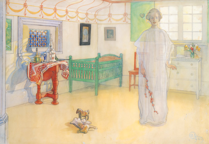 我が家の守護神 [カール・ラーション, 1909年, スウェーデンの国民画家 カール・ラーション展より] パブリックドメイン画像 