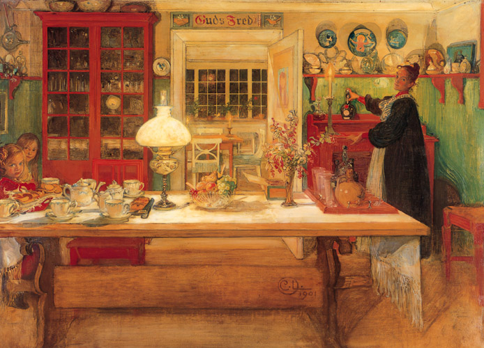 Getting Ready for a Game [Carl Larsson, 1901, from The Painter of Swedish Life: Carl Larsson]