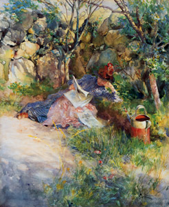ひとりで [カール・ラーション, 1887年, スウェーデンの国民画家 カール・ラーション展より]のサムネイル画像