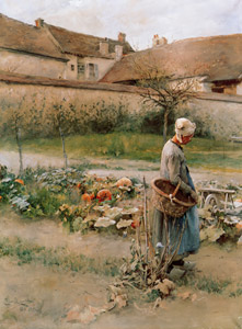 10月／南瓜畑 [カール・ラーション, 1882年, スウェーデンの国民画家 カール・ラーション展より]のサムネイル画像