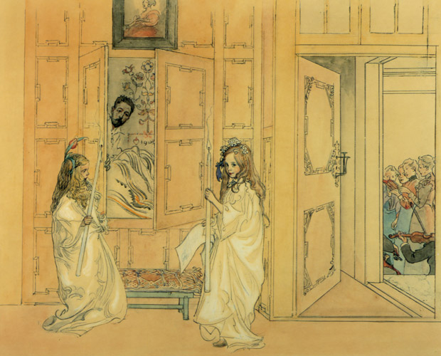 Morning Tribute to Pince Eugen at Sundborn [Carl Larsson, 1902, from The Painter of Swedish Life: Carl Larsson]