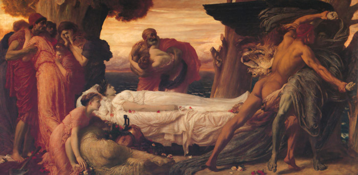 Hercules Wrestling with Death for the Body of Alcestis [Frederic Leighton, 1869-1871, from Frederick Lord Leighton]