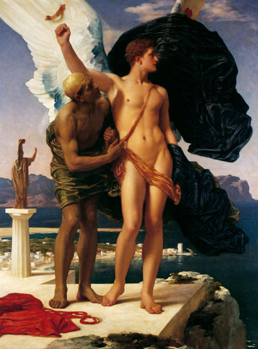 Daedalus and Icarus [Frederic Leighton, 1868, from Frederick Lord Leighton]