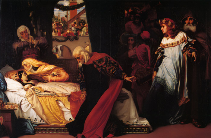 The Feigned Death of Juliet [Frederic Leighton, 1856-1858, from Frederick Lord Leighton]
