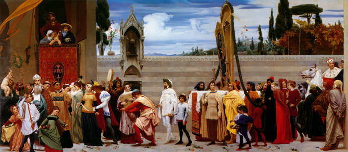 Cimabue’s Celebrated Madonna is Carried in Procession through the Streets of Florence [Frederic Leighton, 1853-1855, from Frederick Lord Leighton]