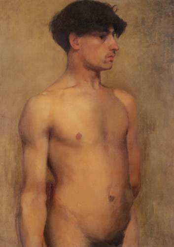 裸体習作 [男] [和田英作, 1902年, 和田英作展より] パブリックドメイン画像 