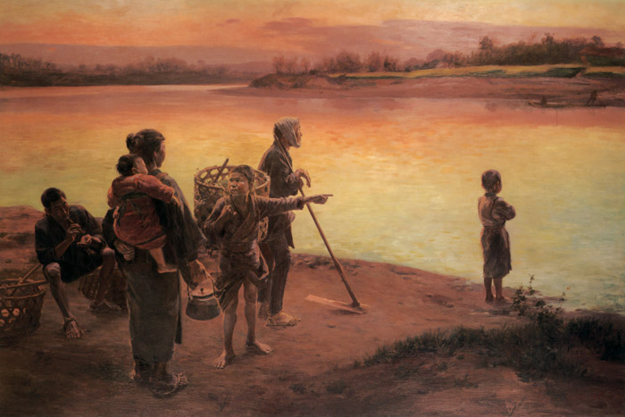 Evening at the Ferry [Eisaku Wada, 1897, from Retrospective Exhibition of Wada Eisaku]