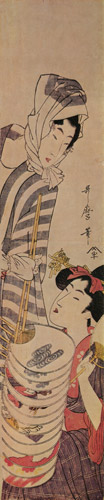 団扇売り [喜多川歌麿, 1802年, 浮世絵聚花 ボストン美術館3より] パブリックドメイン画像 