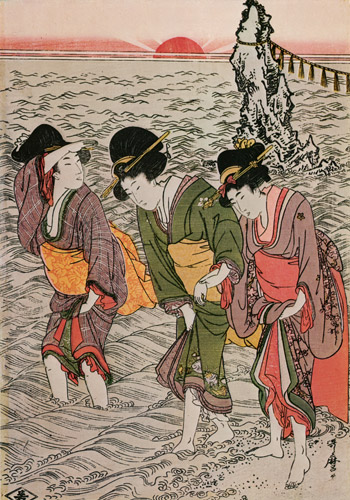 二見ヶ浦（左） [喜多川歌麿, 1806年, 浮世絵聚花 ボストン美術館3より] パブリックドメイン画像 