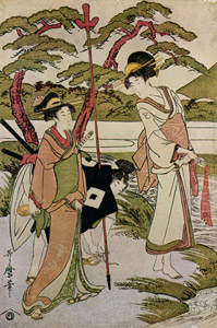 富士山麓の鷹狩り（左） [喜多川歌麿, 1800年, 浮世絵聚花 ボストン美術館3より]のサムネイル画像