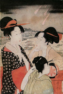 Women Viewing Fireworks at Ryôgoku Bridge (Left) [Kitagawa Utamaro, 1800, from Ukiyo-e shuka; Museum of Fine Arts Boston III] Thumbnail Images
