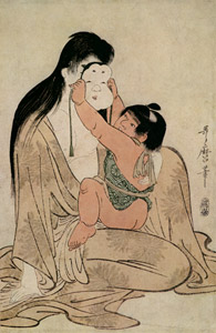 Kintarô Holding Mask before Yamauba’s Face [Kitagawa Utamaro, 1795–1805, from Ukiyo-e shuka; Museum of Fine Arts Boston III] Thumbnail Images