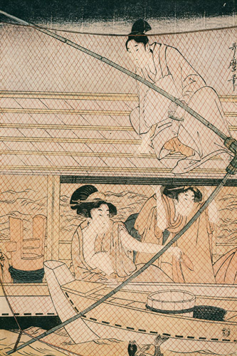 四手網（中） [喜多川歌麿, 1800–1801年, 浮世絵聚花 ボストン美術館3より] パブリックドメイン画像 
