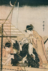 四手網（右） [喜多川歌麿, 1800–1801年, 浮世絵聚花 ボストン美術館3より]のサムネイル画像