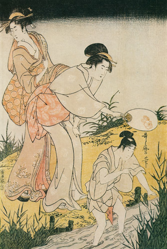 蛍狩り（右） [喜多川歌麿, 1796–1797年, 浮世絵聚花 ボストン美術館3より] パブリックドメイン画像 