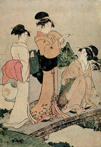 庭中遊楽美人図（左） [喜多川歌麿, 1795年, 浮世絵聚花 ボストン美術館3より]のサムネイル画像