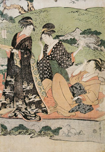 庭中遊楽美人図（右） [喜多川歌麿, 1795年, 浮世絵聚花 ボストン美術館3より]のサムネイル画像