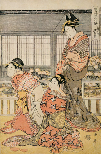 契情三人酔（右） [喜多川歌麿, 1793–1794年, 浮世絵聚花 ボストン美術館3より] パブリックドメイン画像 