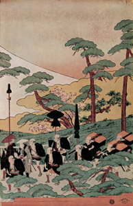Daimyô’s Procession Passing Mount Fuji （Right) [Kitagawa Utamaro, 1791–1792, from Ukiyo-e shuka; Museum of Fine Arts Boston III] Thumbnail Images