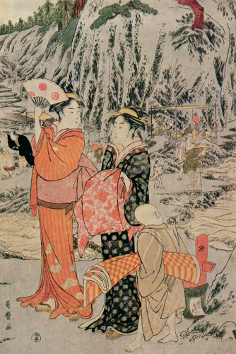 Fishing at Iwaya, Enoshima （Right) [Kitagawa Utamaro, 1790, from Ukiyo-e shuka; Museum of Fine Arts Boston III]