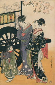Parody of an Imperial Carriage Scene （Right) [Kitagawa Utamaro,  from Ukiyo-e shuka; Museum of Fine Arts Boston III] Thumbnail Images