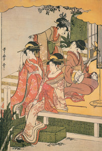A Modern Version of the Concert of Ushiwakamaru and Jôruri-hime （Center) [Kitagawa Utamaro,  from Ukiyo-e shuka; Museum of Fine Arts Boston III] Thumbnail Images