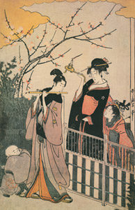 A Modern Version of the Concert of Ushiwakamaru and Jôruri-hime （Right) [Kitagawa Utamaro,  from Ukiyo-e shuka; Museum of Fine Arts Boston III] Thumbnail Images